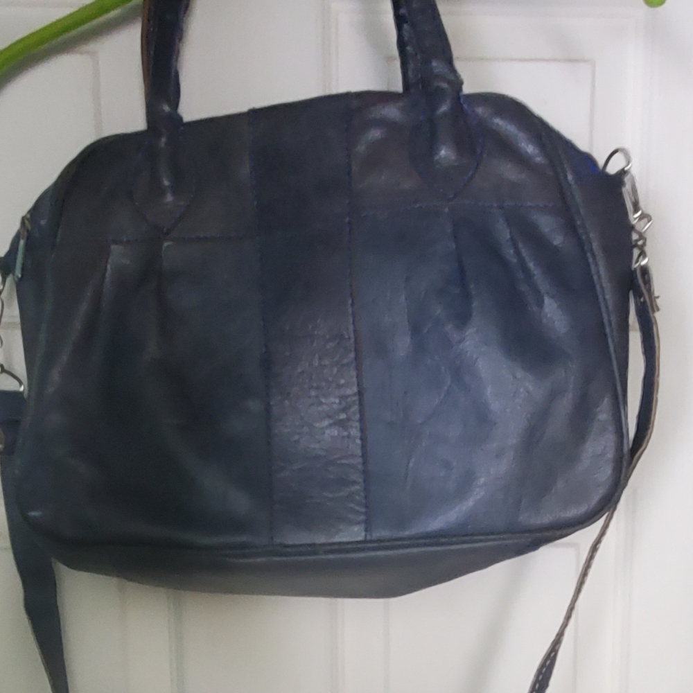 Blue Moroccan Leather Large Bag